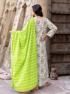 Set of 3 - Gulnaz Cotton Kurta, Palazzo and Dupatta