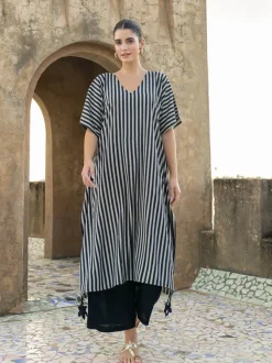 Set of 2 - Henna Kaftan Kurta & Wrap-Around Pants
