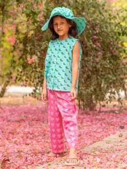 Set of 2 - Jill Organic Cotton Block Printed Top & Pants Set