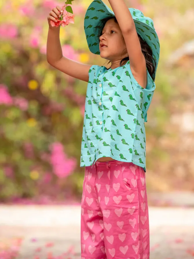 Set of 2 - Jill Organic Cotton Block Printed Top & Pants Set