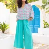 Set of 2 - Julie Poncho Top and Palazzo Pants