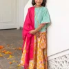 Set of 3 - Kashish Block Printed Cotton Lehanga