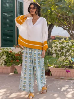 Set of 2 - Lemonade Box Short Top and Palazzo Pants