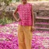 Set of 2 - Linda Organic Cotton Block Printed Top & Pants Set