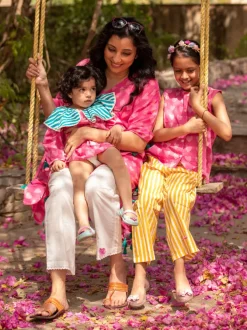 Set of 2 - Linda Organic Cotton Block Printed Top & Pants Set