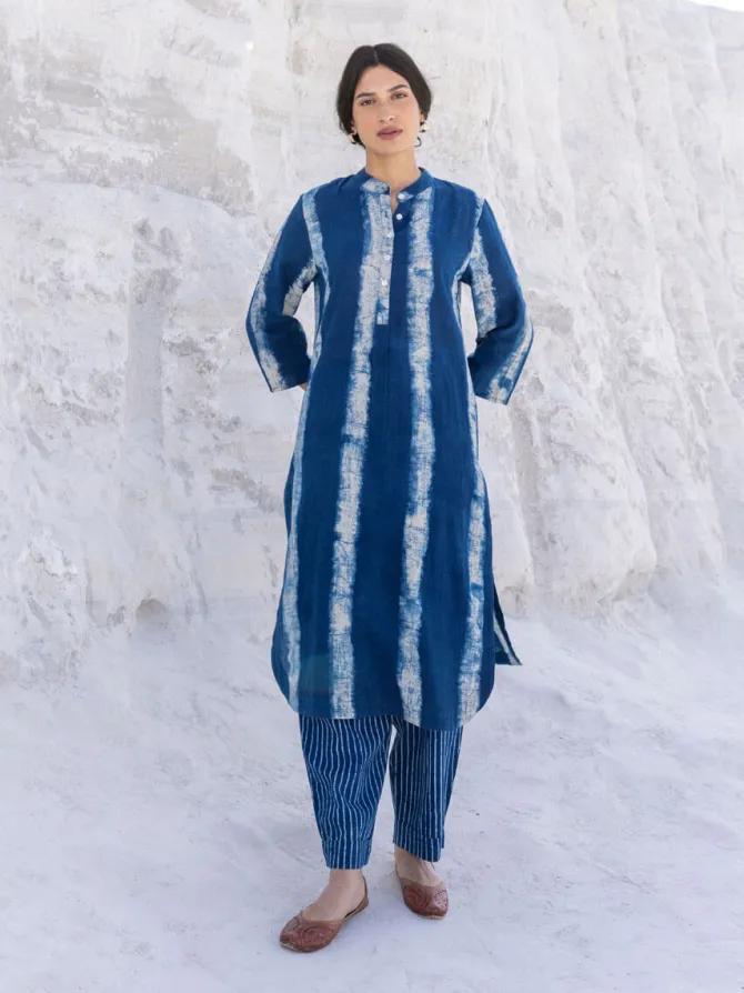 Set of 2 - Luna Indigo Cotton Kurta with Pants