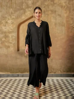 Set of 2 - Mimosa Smocking Top & Wrap-Around Pants