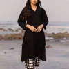 Set of 2 - Moh Long Black Kurta and Palazzo