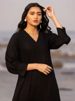 Set of 2 - Moh Long Black Kurta and Palazzo