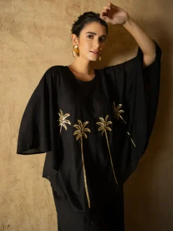 Set of 2 - Morocco Embroidered Poncho & Pant Set