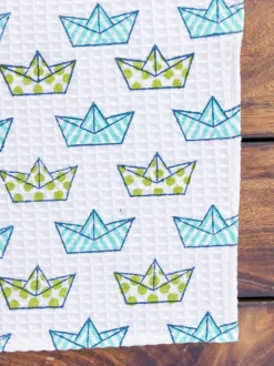 Set of 2 - Nautical Hand Block Printed Cotton Hand Towel