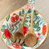 Set of 3 - Nishat Salad Bowl With Serving Spoons