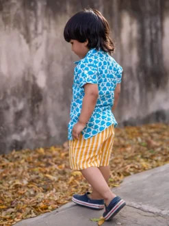 Set of 2 - Ocean Splash Organic Cotton Printed Shirt & Shorts