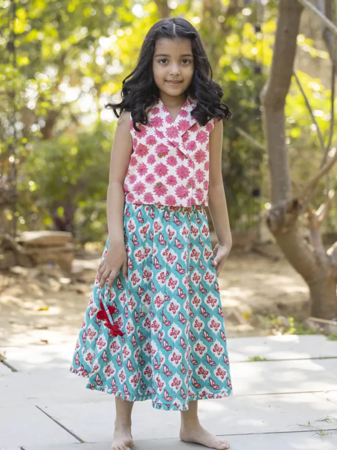 Set of 2 - Pia Organic Cotton Waist coat and Skirt