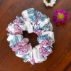 Set of 2 - Pink Garden Cotton Scrunchie