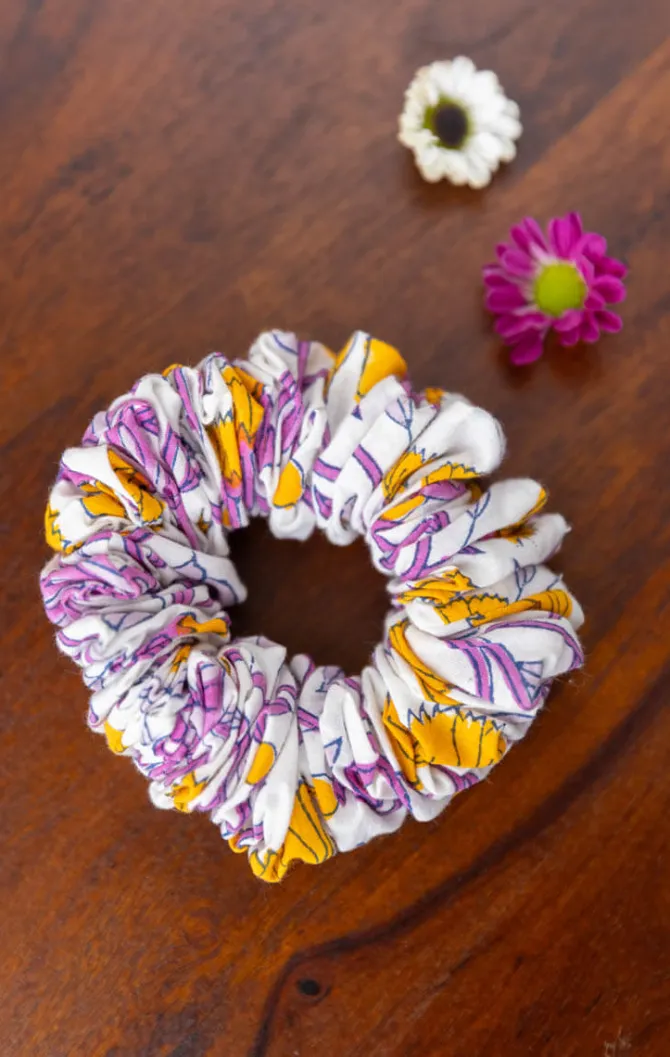 Set of 2 - Purple Pine Cotton Scrunchie
