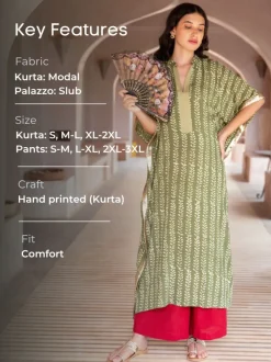 Set of 2 - Raabta Kaftan Kurta and Palazzo