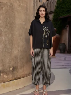 Set of 2 - Rabat Sequined Poncho Shirt & Pants