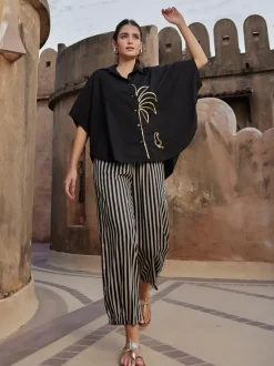 Set of 2 - Rabat Sequined Poncho Shirt & Pants