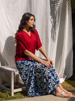 Set of 2 - Raga Short Top and Wrap-around Pants