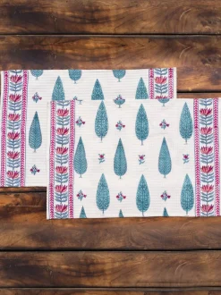 Set of 2 - RimJhim Block Printed Cotton Hand Towels