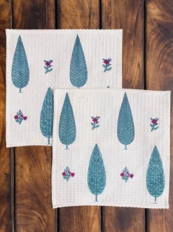 Set of 2 - RimJhim Block Printed Cotton Face Towel