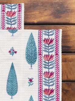 Set of 2 - RimJhim Block Printed Cotton Hand Towels