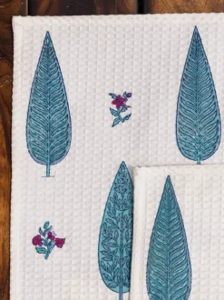 Set of 2 - RimJhim Block Printed Cotton Face Towel
