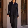 Set of 2 - Sabrina Black Top & Palazzo Pants