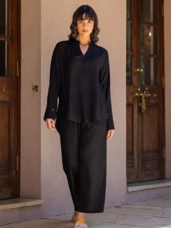 Set of 2 - Sabrina Black Top & Palazzo Pants