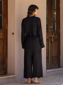 Set of 2 - Sabrina Black Top & Palazzo Pants