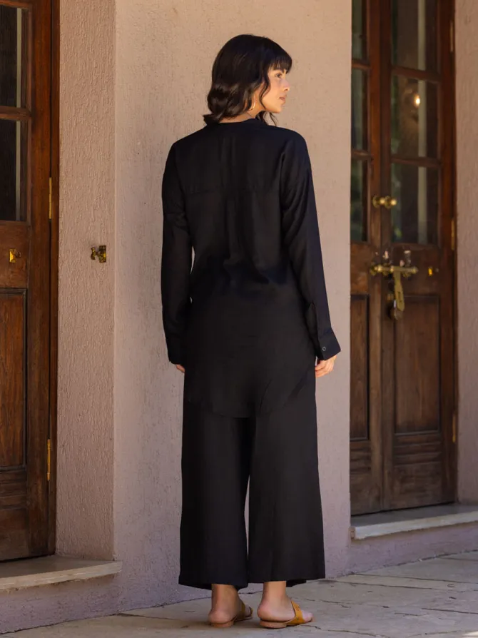 Set of 2 - Sabrina Black Top & Palazzo Pants
