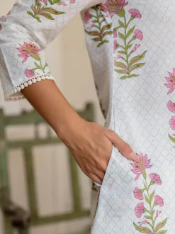 Set of 2 - Sangeet Block Printed Cotton Kurta and Trousers