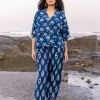 Set of 2 - Shaheen Indigo Kaftan Top and Lantern Pants