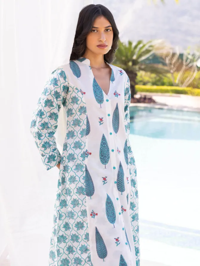 Set of 2 - Siena Cotton Hand Block Printed Kurta and Palazzo
