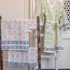 Set of 6 - Spring Time Block Print Bath Set