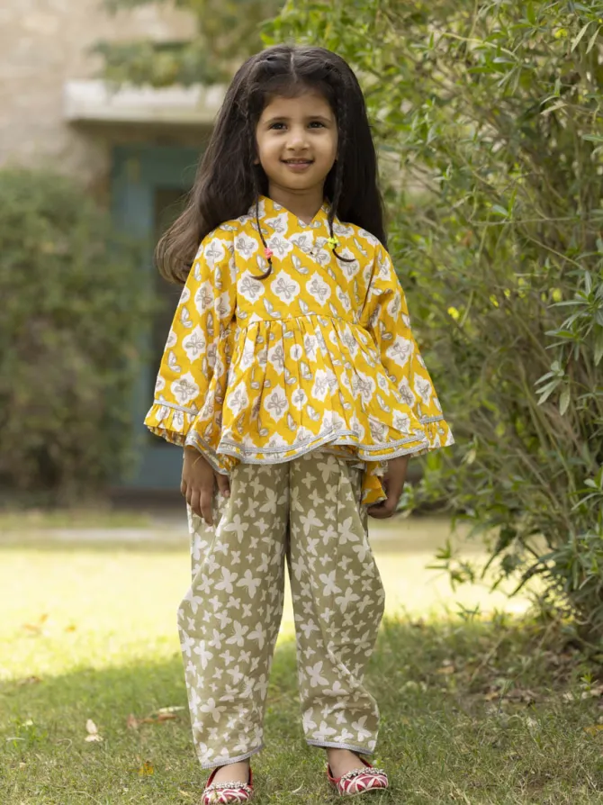Set of 2 - Sunheri Organic Cotton Angrakha with Dhoti
