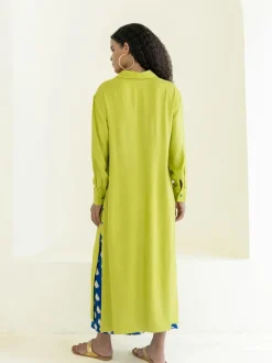 Set of 2 - Tan Long Shirt Dress & Wrap-Around Palazzo Set