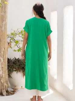 Set of 2 - Thames Green Kaftan and Palazzo Pants