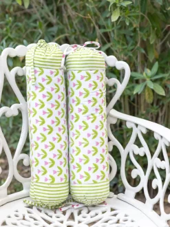 Set of 2 - Tiny Tulip Hand Block Printed Baby Bolster