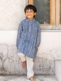 Set of 3 - Tirth Organic Cotton Long Kurta with Jacket