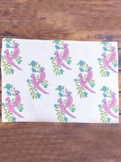 Set of 2 - Tota Rani Block Printed Cotton Hand Towels