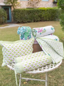 Set of 6 - Tropical Bliss Block Printed Bedding Set with Gift Box