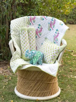 Set of 6 - Tropical Bliss Block Printed Bedding Set with Gift Box