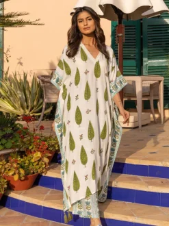 Set of 2 - Tuscan Cypress Kaftan Kurta and Palazzo