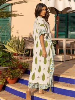 Set of 2 - Tuscan Cypress Kaftan Kurta and Palazzo