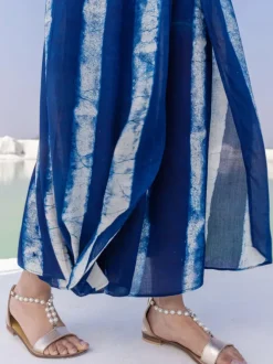 Set of 2 - Venus Shirt Top and Indigo Wrap-around Palazzo