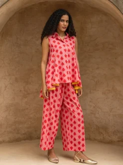 Set of 2 - Whispered Secrets Cotton Top and Pant