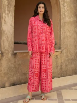 Set of 2 - Wild Card Shirt & Palazzo Pants