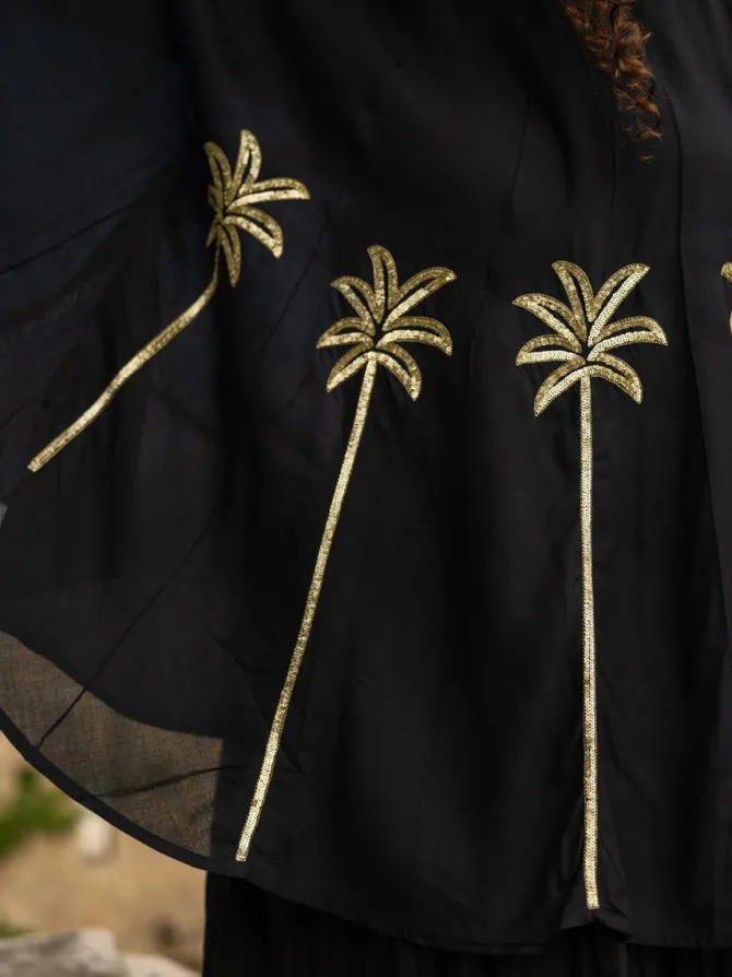 Set of 2 - Zahra Embroidered Poncho & Skirt Set